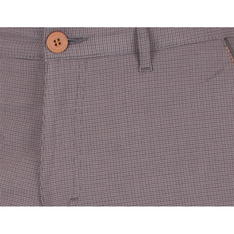 Szaro-beżowe spodnie w krateczkę Lord R-43
