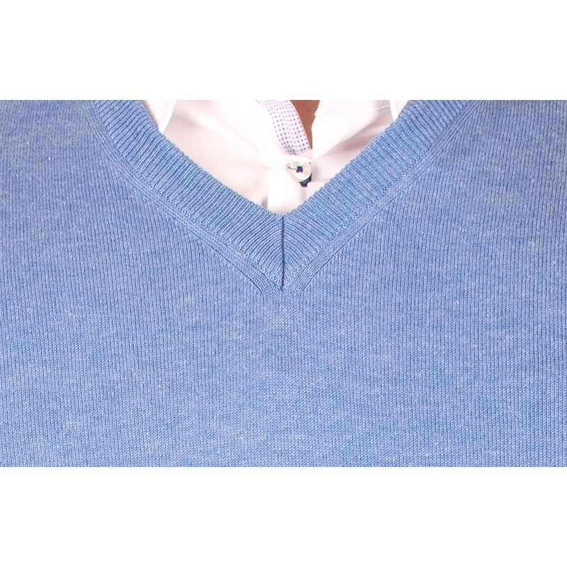Błękitny sweter Lidos 1203 w szpic