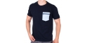 Granatowy bawełniany T-shirt z kieszenią Kings 750-101Z r. M L XL 2XL