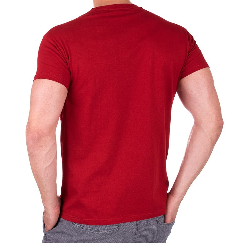 Czerwony bawełniany T-shirt z kieszenią Kings 750-101KK