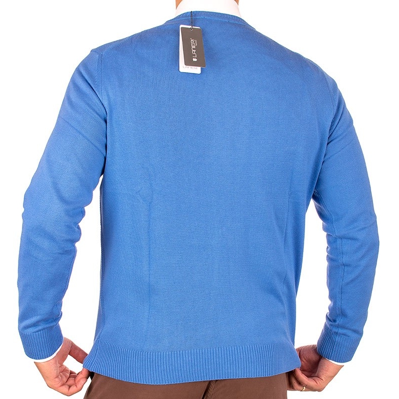 Błękitny sweter Lanieri u-neck 10-102-25 kol 040