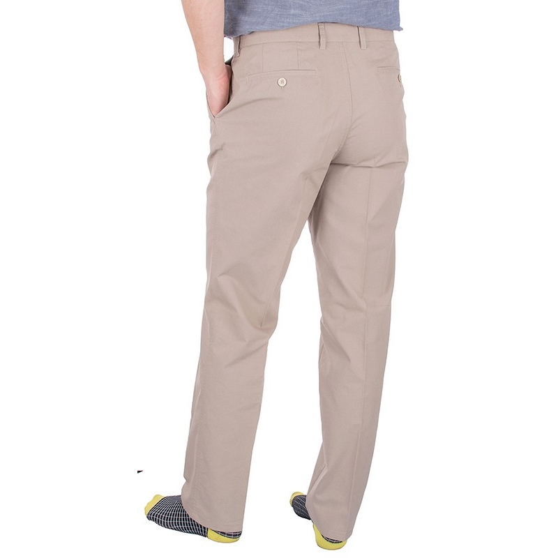 Szerokie spodnie z bawełny typu chinos Lord R-28 beżowe roz. 82–110 cm