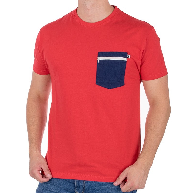 Czerwona koszulka T-shirt Kings 750-101Z z kieszenią