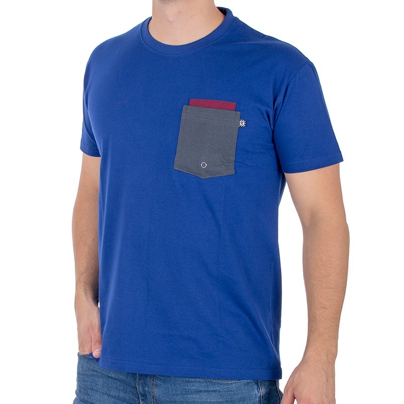 Koszulka T-shirt Kings 750-101KO z kieszenią - kobaltowy niebieski