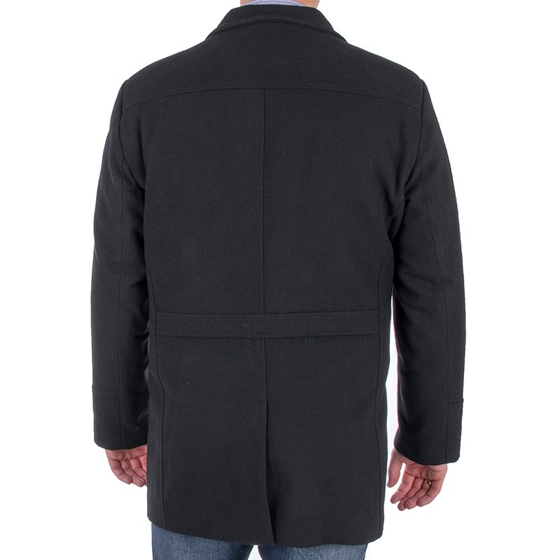 Czarny wełniany płaszcz Racmen 3040 Robert