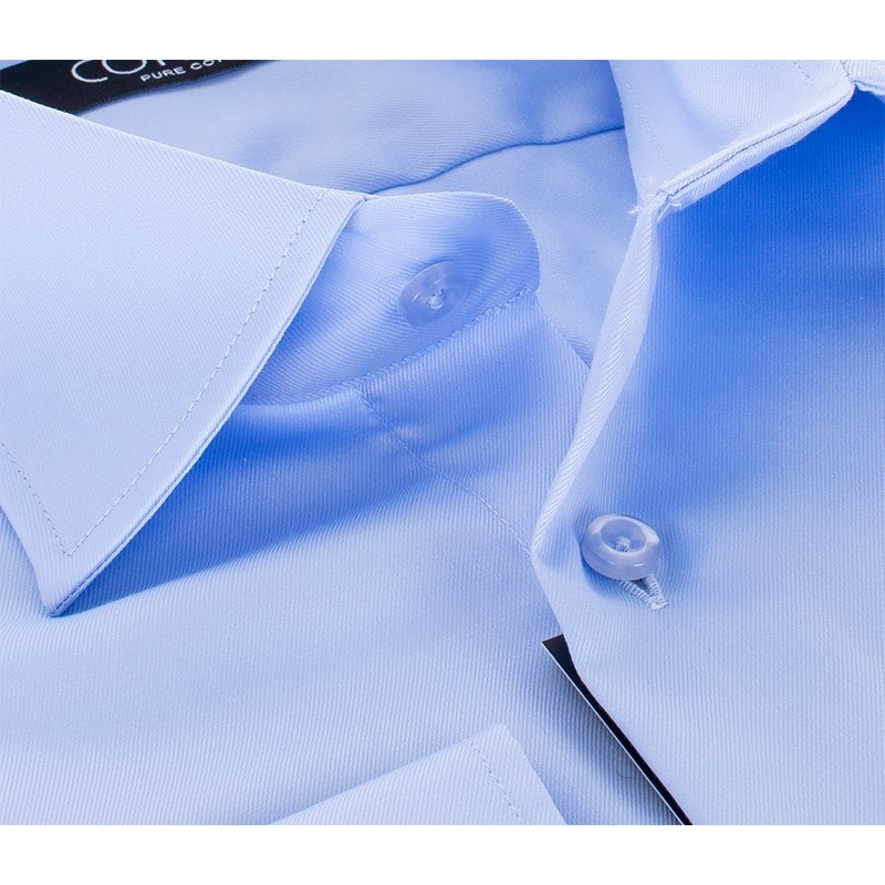 Błękitna bawełniana koszula Comen - długi rękaw, slim