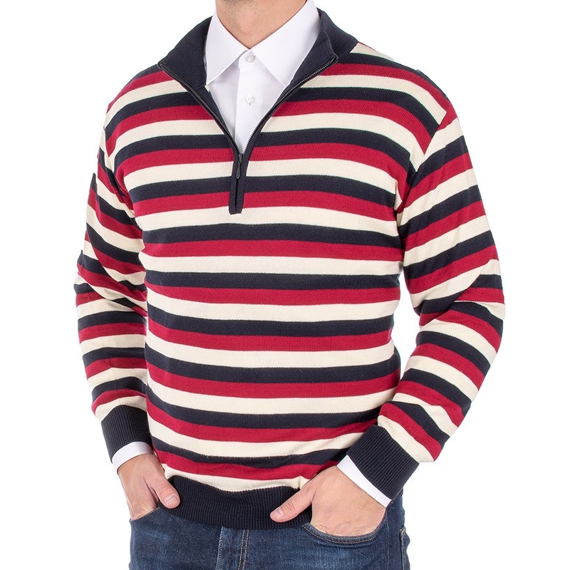 Kolorowy sweter Kings 11B 3806 928 z krótkim zamkiem
