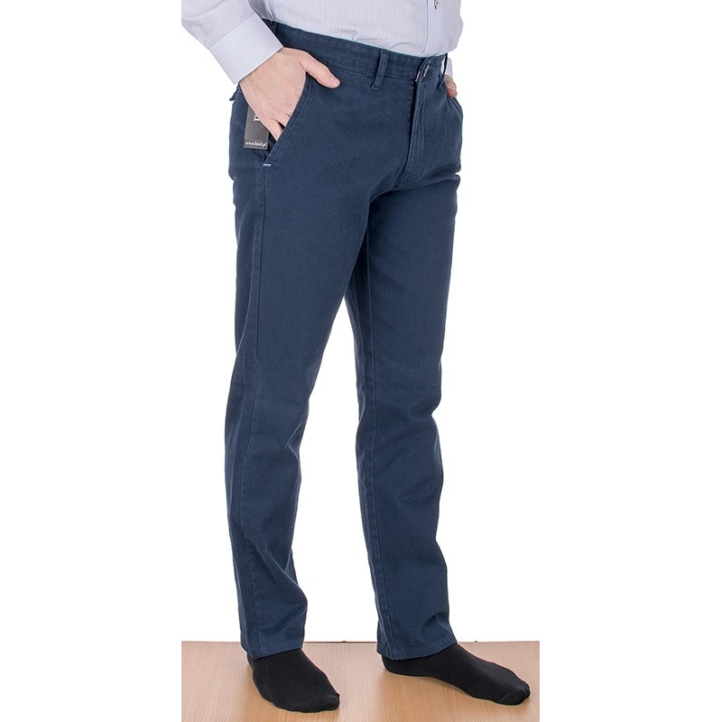 Granatowe spodnie Lord R-119 - chinosy