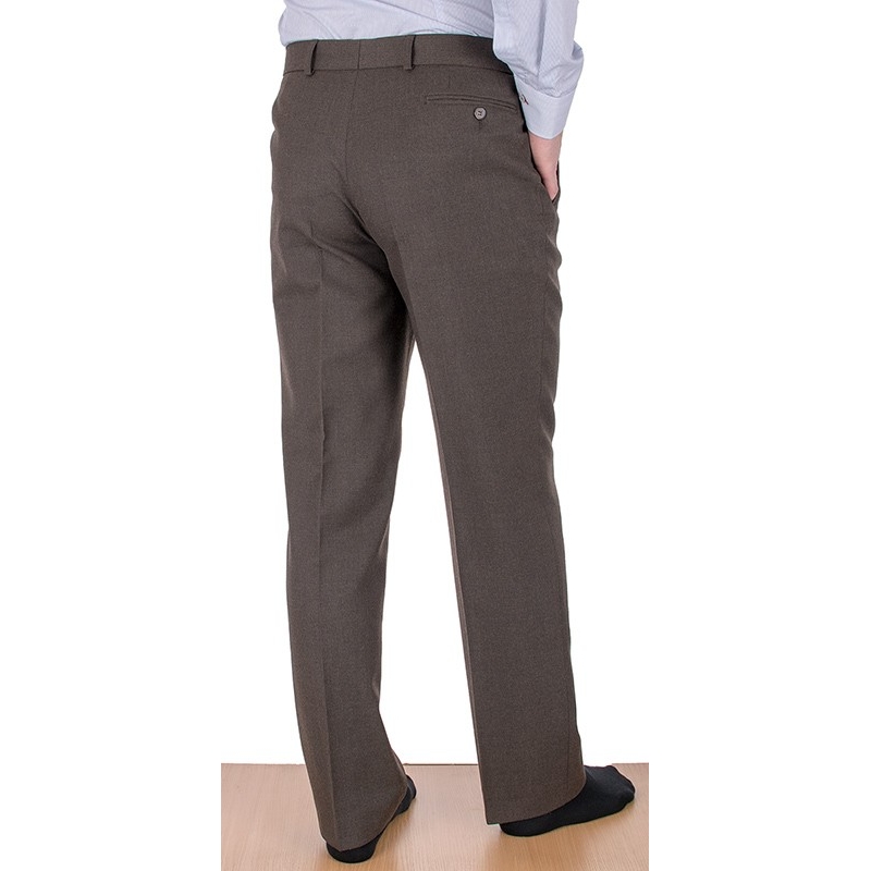 Brązowe proste spodnie wizytowe w kant Lord Sp.020 roz. 82-112 cm