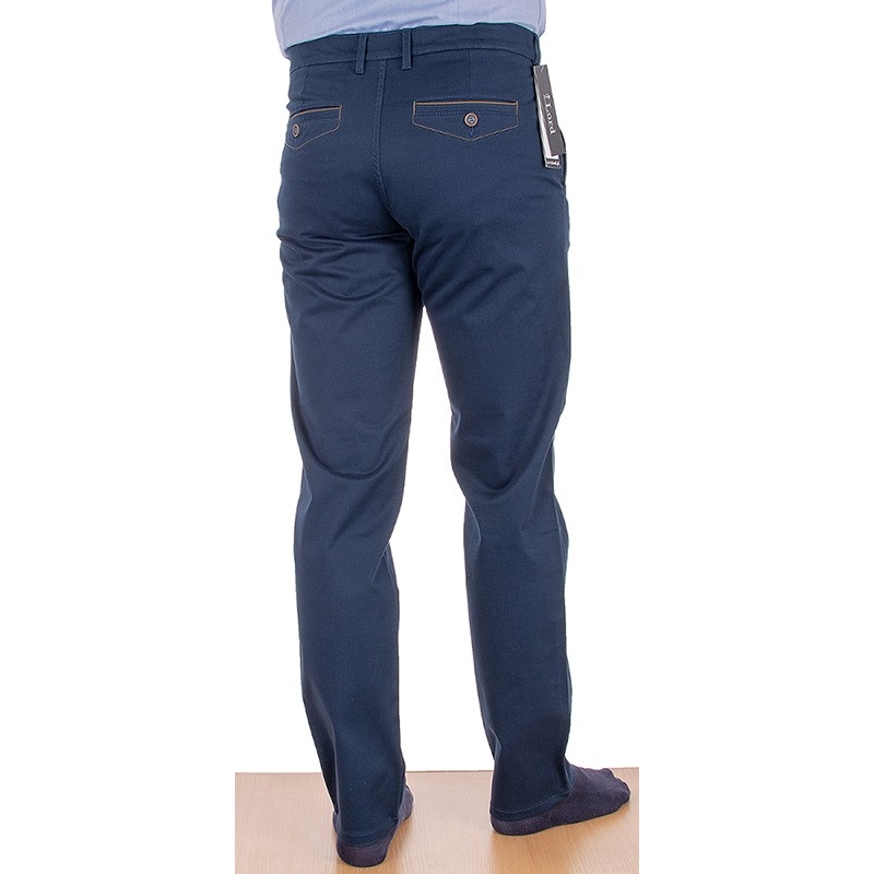 Granatowe spodnie typu chinos Lord R-112 bawełniane rozmiar 82-112 cm