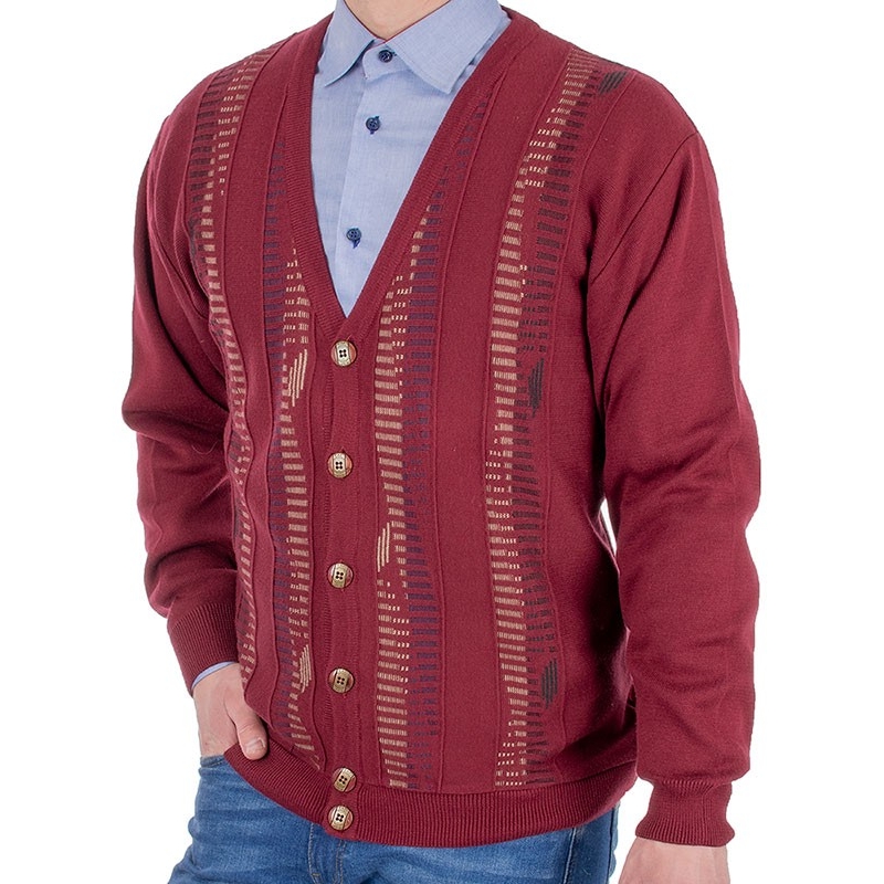 Bordowy sweter rozpinany na guzik Kings 102*657802 (kolor 6965)