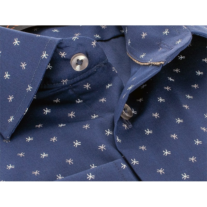 Granatowa koszula Comen ze wzorem w gwiazdki - slim
