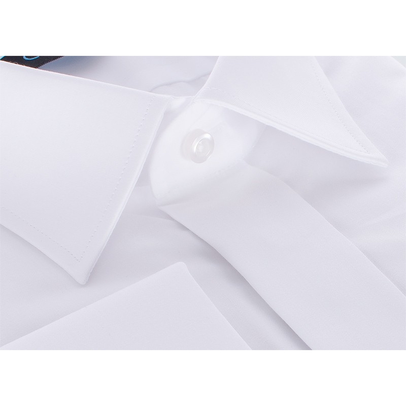 Biała koszula Comen z długim rękawem na spinkę - slim