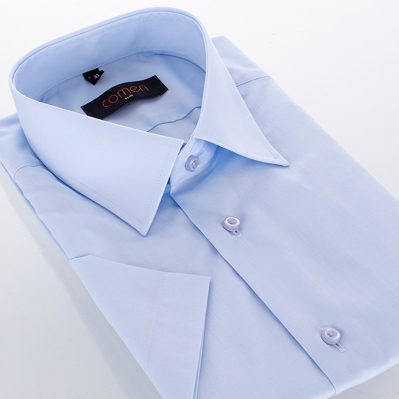 Koszula z krótkim rękawem Comen - niebieska slim