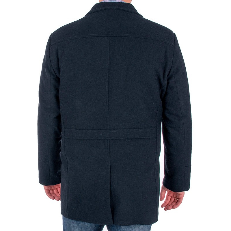 Granatowy wełniany płaszcz Racmen 3040 Robert