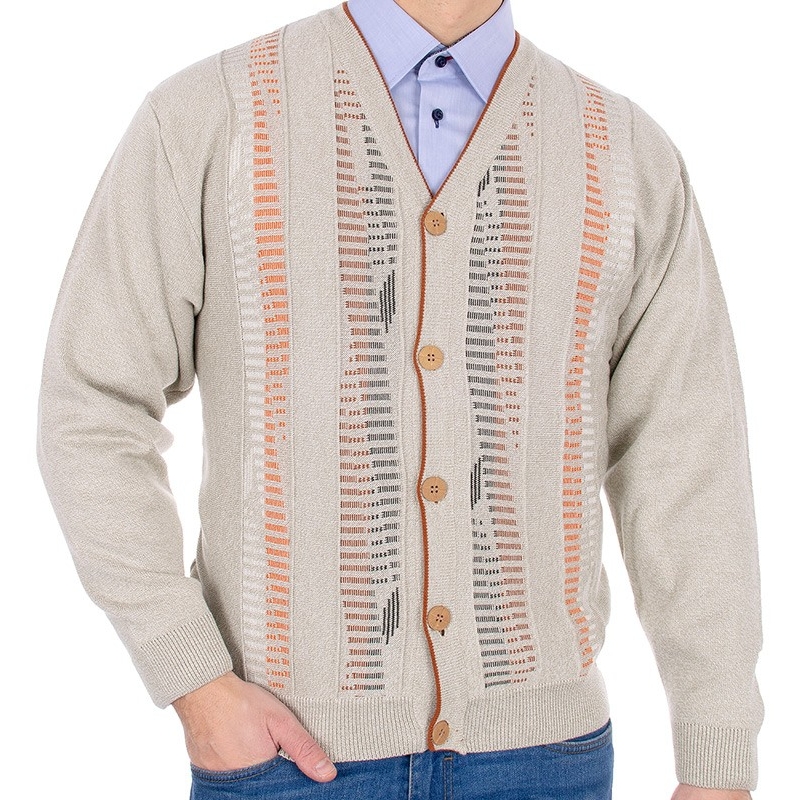 Beżowy sweter rozpinany na guziki Kings 63202 kolor 300
