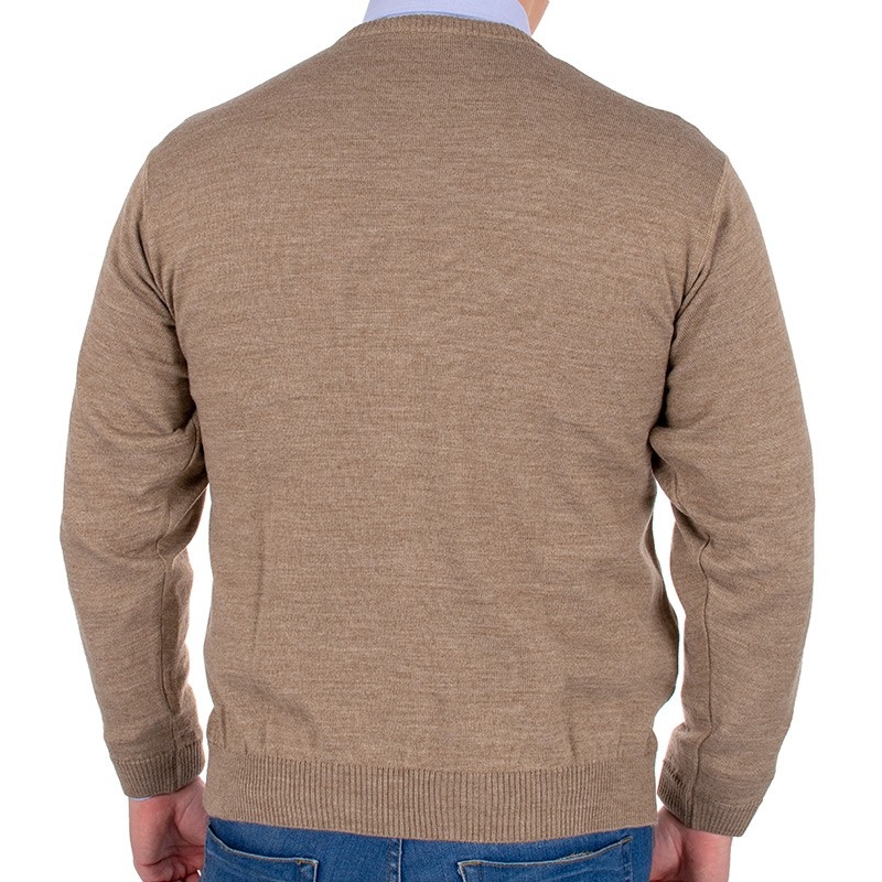 Beżowy sweter Kings Max Sheldon 10442 kolor 4608 wełna