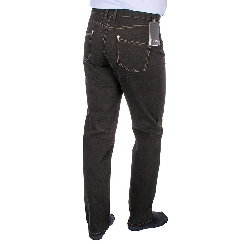 Ciemnobrązowe zwężane spodnie Lord R-532 ze 100% bawełny r. 82-112 cm