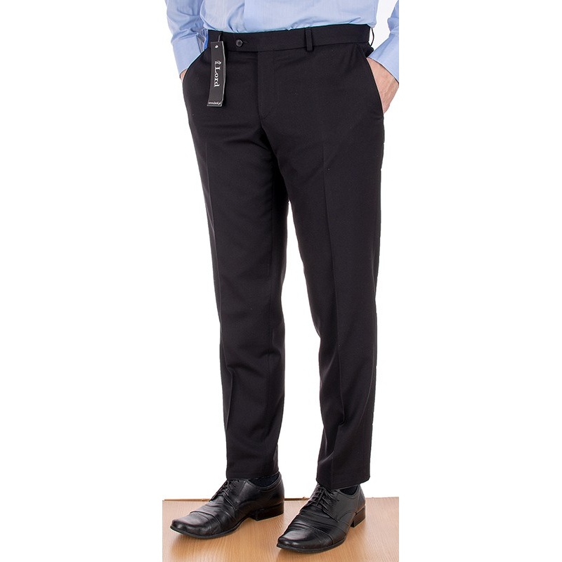 Czarne wizytowe spodnie Lord Sp.070 w kant roz. 84 -112 cm