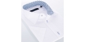 Biała koszula Comen z krótkim rękawem i ciekawym wykończeniem - slim