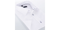 Biała koszula Comen kołnierzyk wykończony w romby - krótki rękaw slim