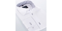 Biała koszula Comen z długim rękawem i wykończeniem w krzyże - slim