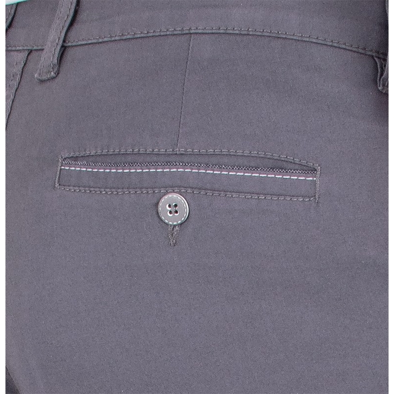 Męskie bawełniane spodnie Lord R-99 koloru szarego - chinosy