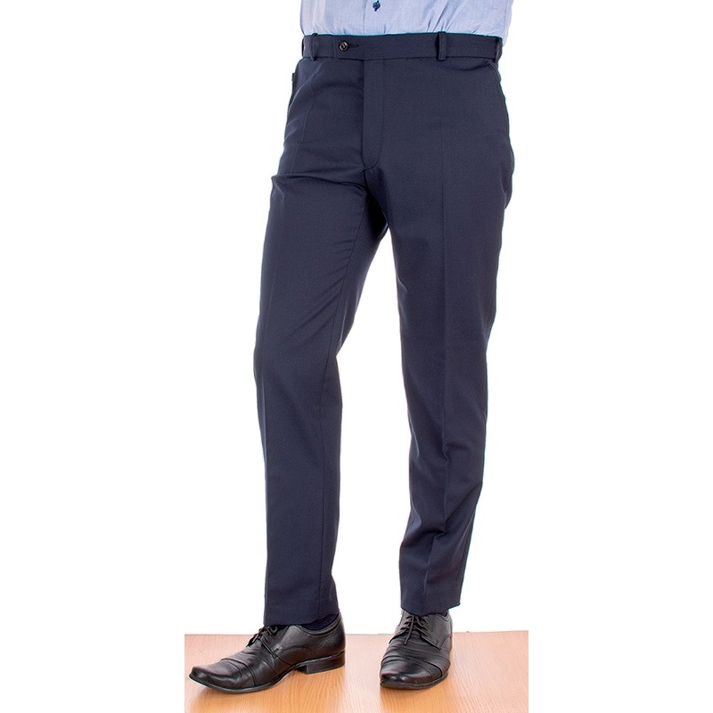Granatowe spodnie wizytowe w kant Racmen 2562R - wełna