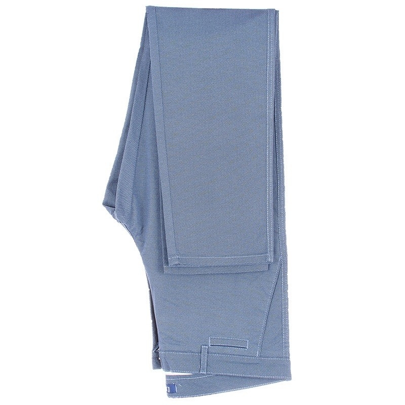 Niebieskie spodnie chinos Lord R-127 zwężane bawełniane