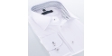 Biała koszula Comen z długim rękawem i wykończeniem w kwadraciki