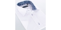 Biała koszula Comen z krótkim rękawem i wykończeniem w liście palmy