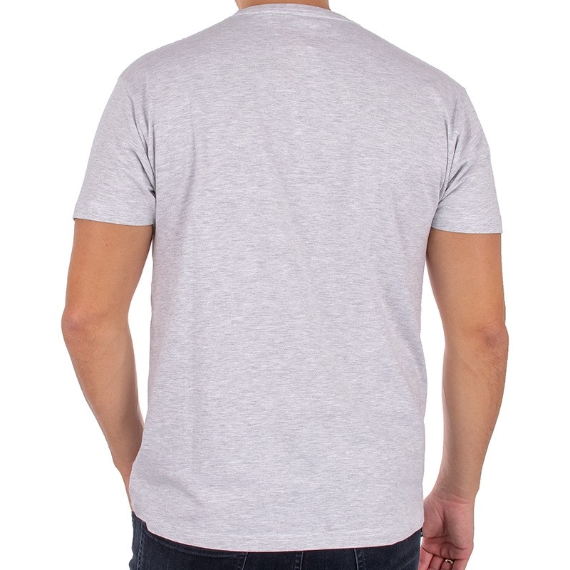 T-shirt Kings 750-101KK z dwoma kieszeniami - popielato-szary melanż