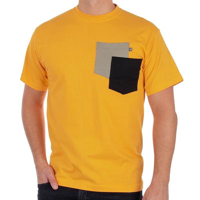Pomarańczowy T-shirt Kings 750-101KK bawełniany z dwoma kieszeniami