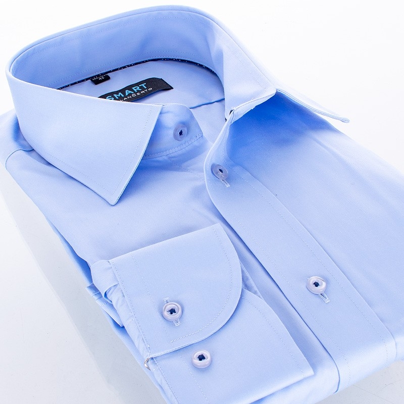 Błękitna koszula męska Comen z długim rękawem - slim