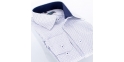 Popielato-biała koszula Comen ze wzorem z drobnych kwadracików - slim