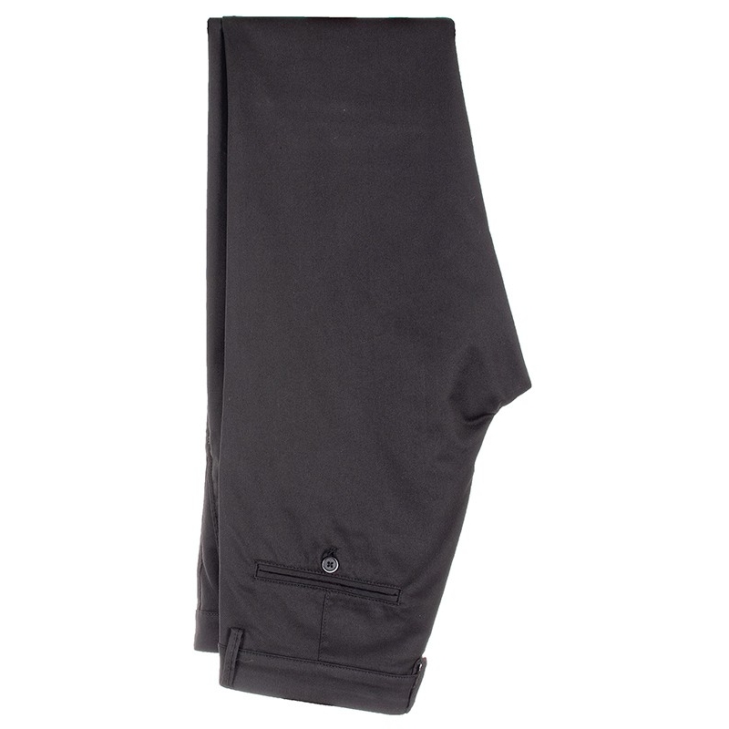 Czarne spodnie chinos Lord R-53 wełniane bezkantowe