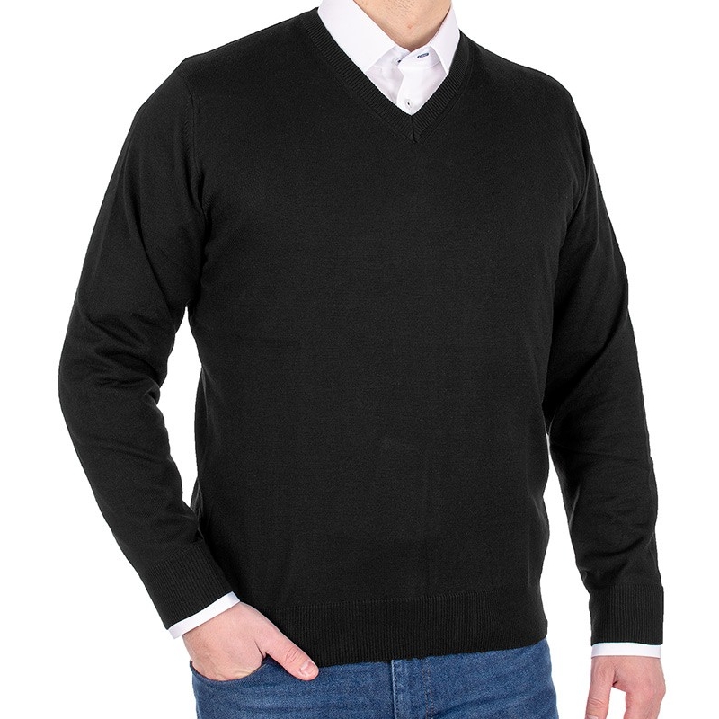 Sweter Lidos 1203 v-neck w kolorze czarnym, w szpic r. M L XL 2XL 3XL
