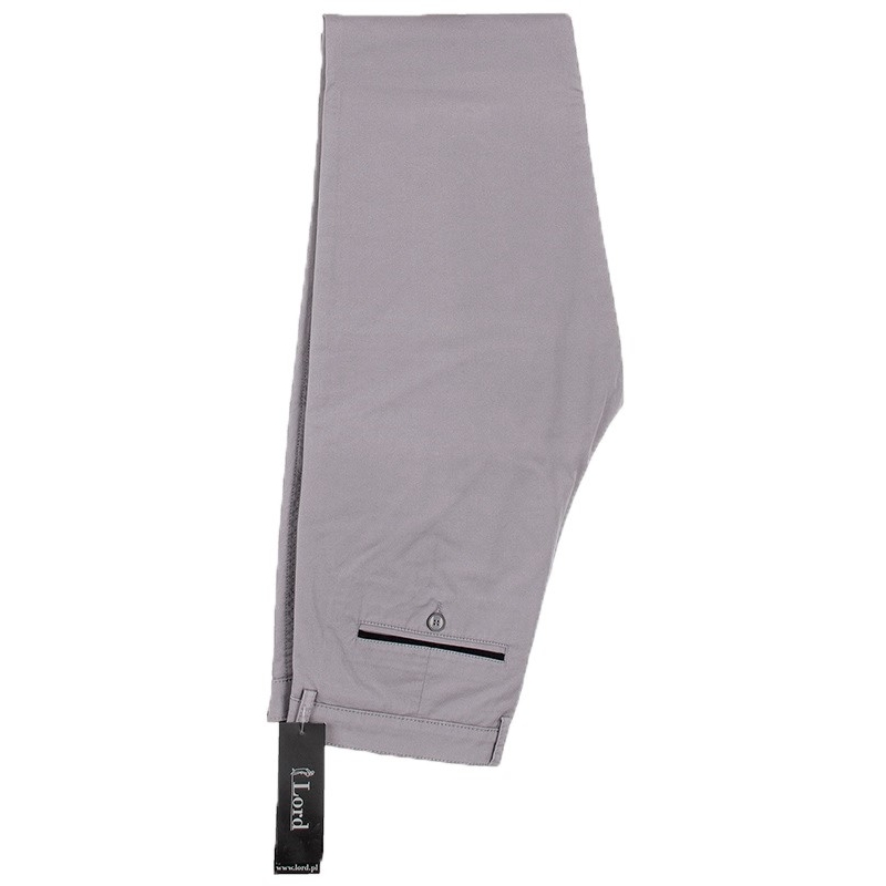 Szare spodnie chinos Lord R-131 zwężane bawełniane