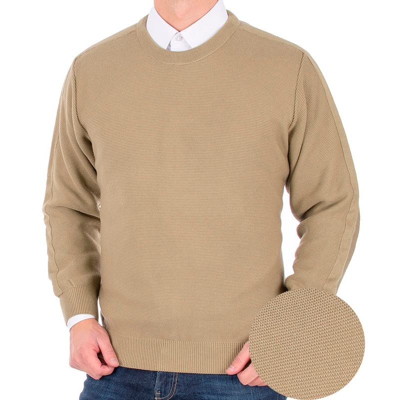 Beżowy sweter pod szyję Kings 100*112707 u-neck roz. M L XL 2XL 3XL