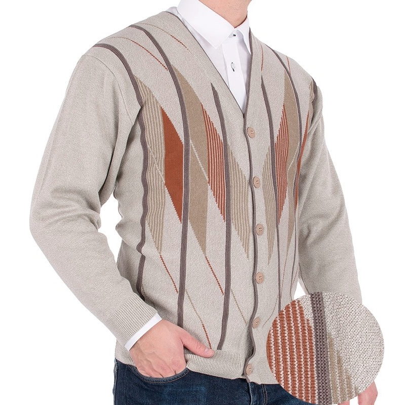 Beżowy sweter rozpinany na guzik Kings 68702 kol. 34 r. M L XL 2XL 3XL
