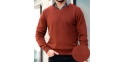 Bawełniany sweter Lasota Kamil serek kolor kasztan rozmiar M L XL 2XL