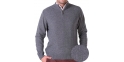 Szary sweter Lasota Filip polo z krótkim zamkiem M L XL 2XL 3XL