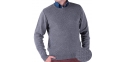 Szary sweter męski Lasota Filip pod szyję z aplikacją M L XL 2XL 3XL