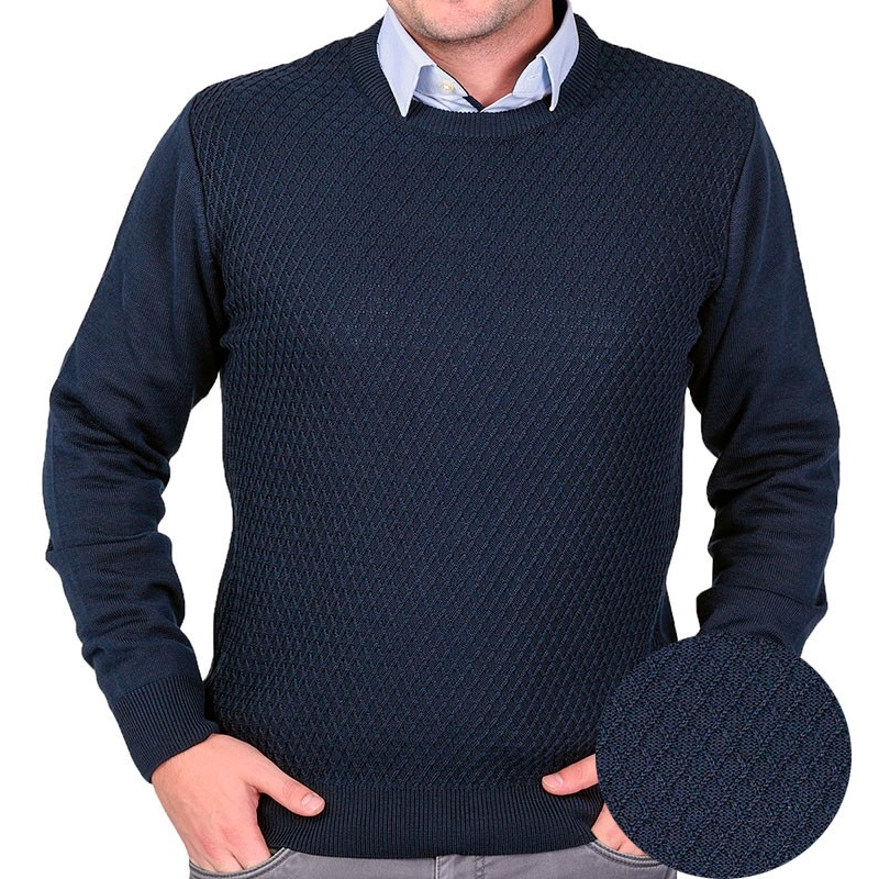 Męski sweter u-neck Lasota Parys pod szyje navy rozmiar M L XL 2XL 3XL