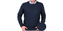 Męski sweter u-neck Lasota Parys pod szyje navy rozmiar M L XL 2XL 3XL
