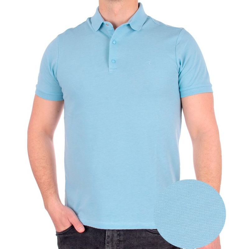 Błękitna bawełniana koszulka polo Repablo 2202-4 r. M L XL 2XL 3XL 4XL