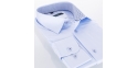 Koszula męska slim Comen z długim rękawem - gładka niebieska