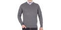 Szary sweter bawełniany Adriano Guinari w szpic roz. S M L XL 2XL 3XL