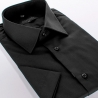 Czarna gładka koszula Comen z krótkim rękawem - slim, zwężana