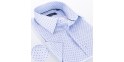 Niebieska koszula ze wzorem w wektory Comen - krótki rękaw slim